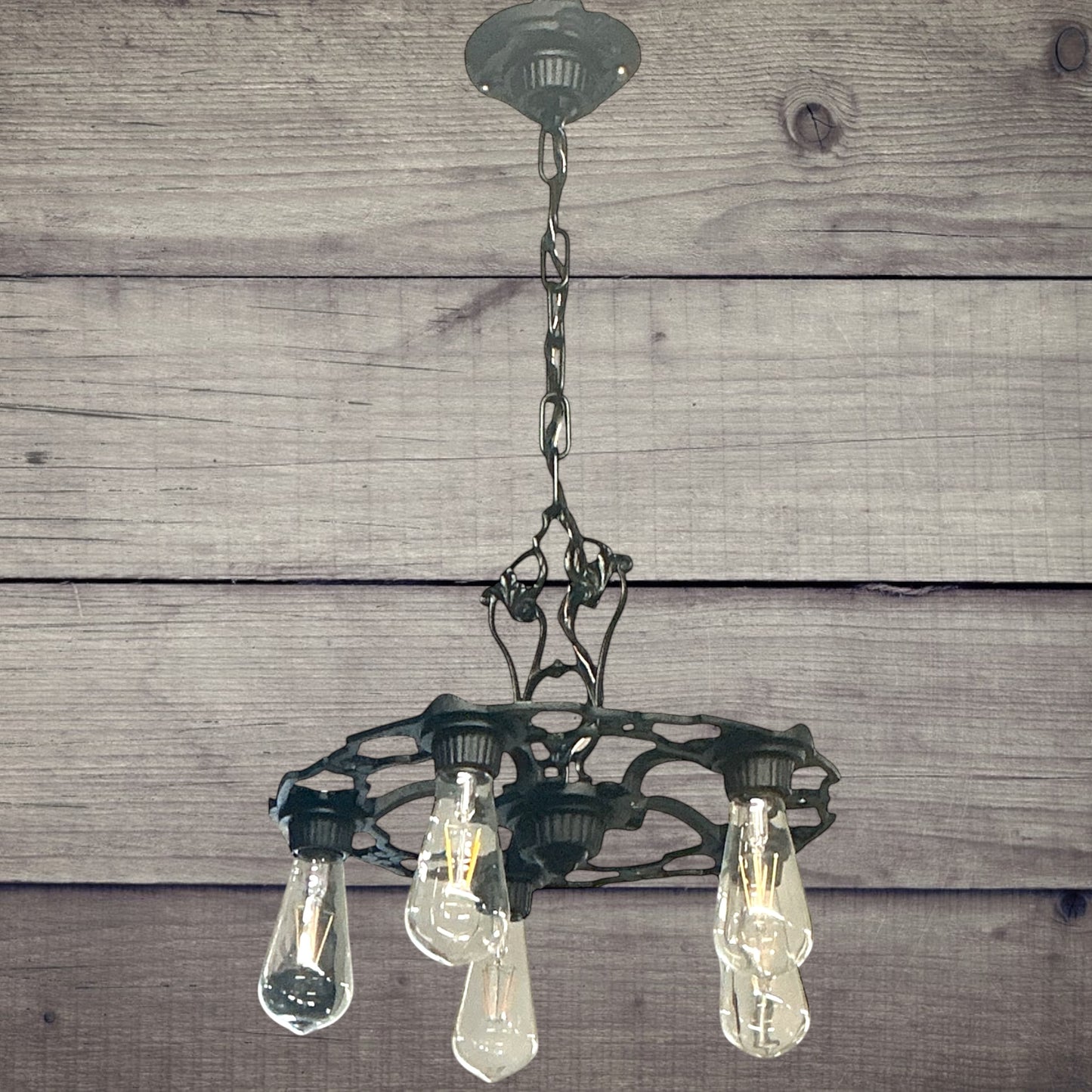 Antique Cast Iron Spanish Style Chandelier