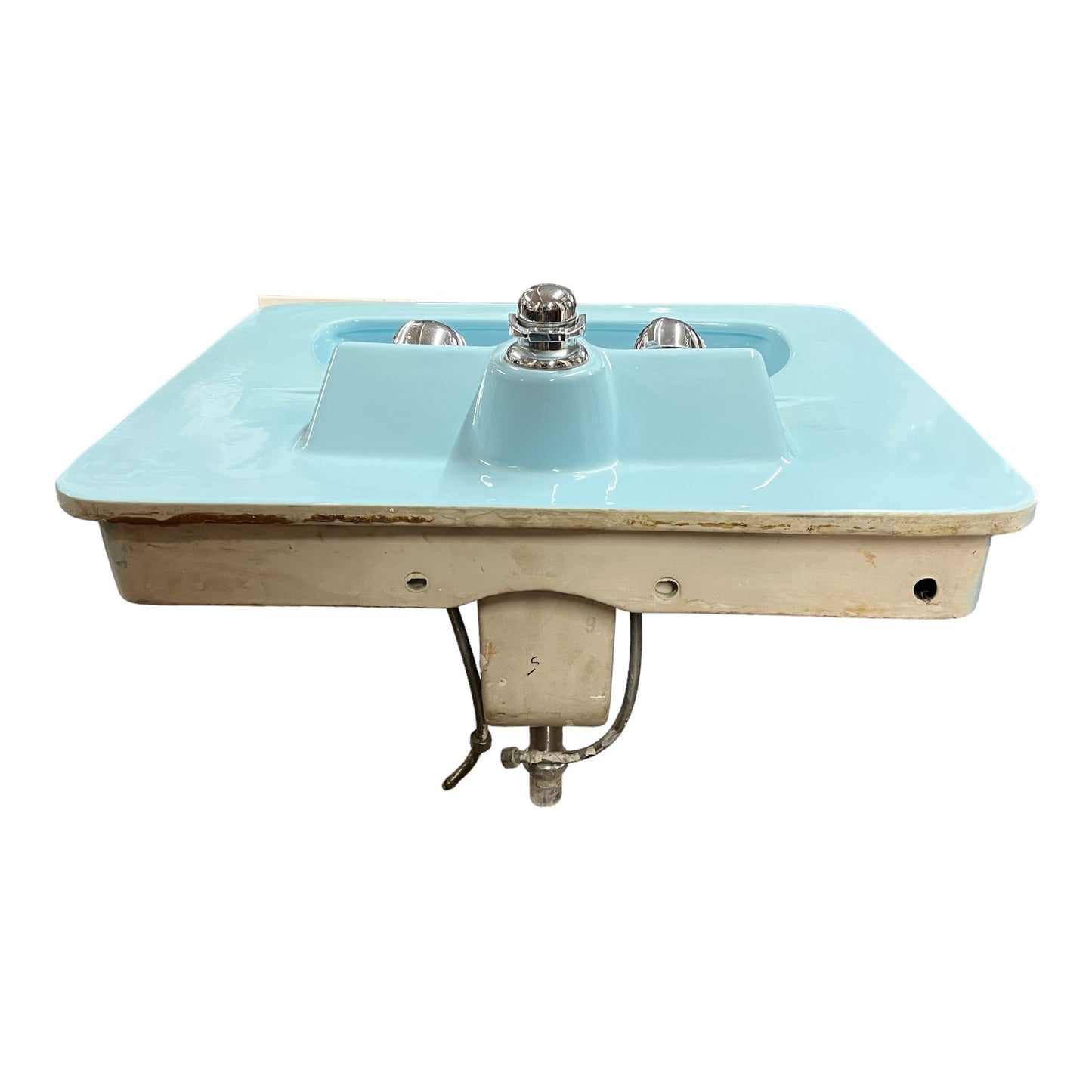 Vintage Baby Blue Crane Marcia Drop-In Sink