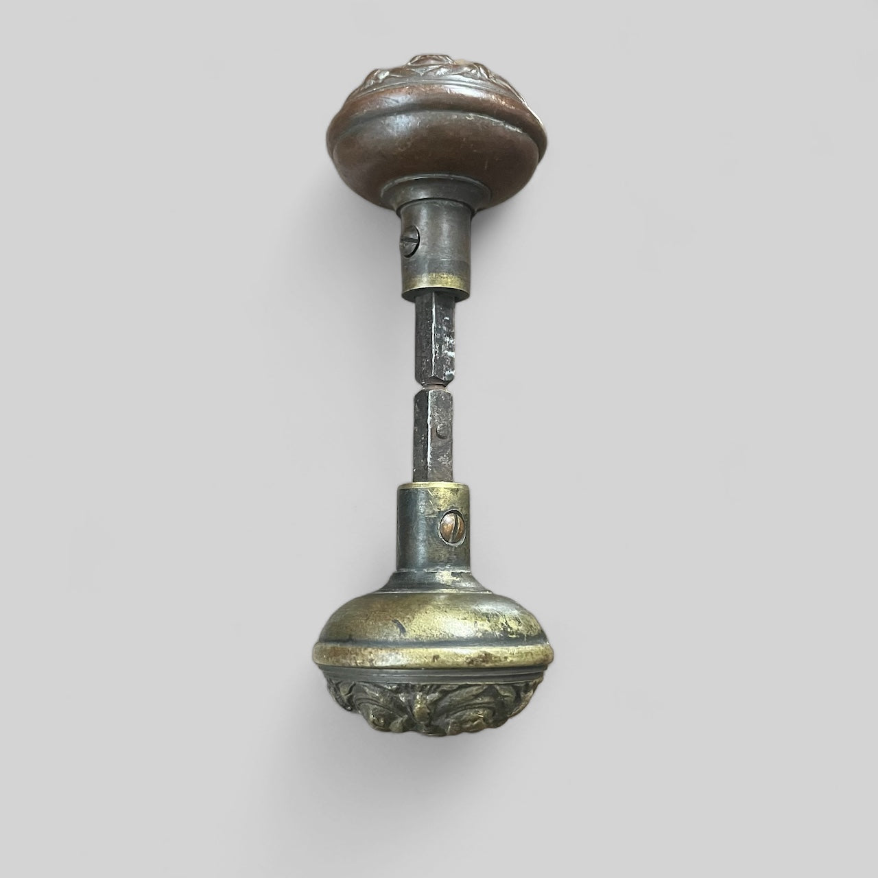 Antique (c. 1915) Penn Hardware Cast Bronze Doorknob Set