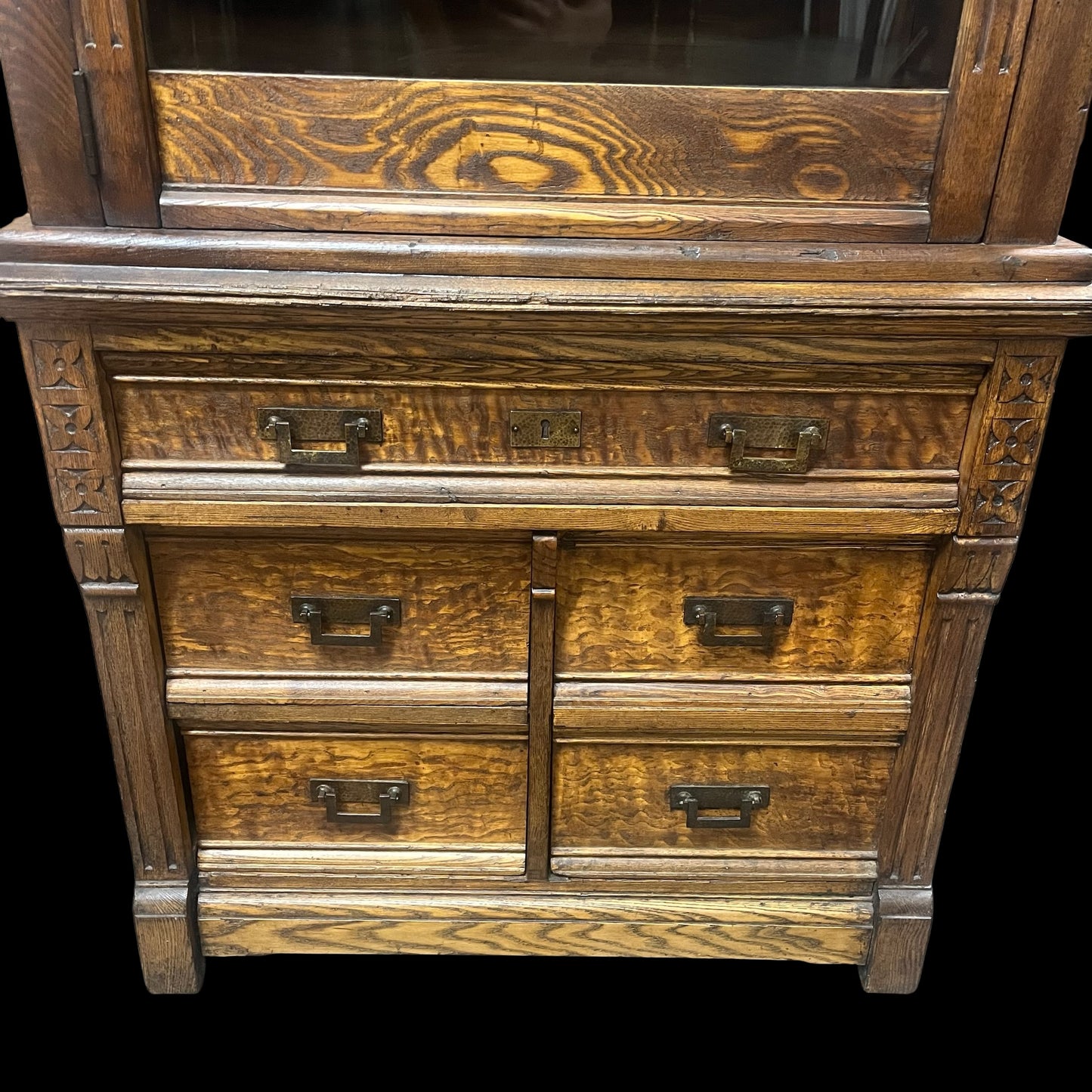 Ornate Antique Oak Doctor’s Cabinet