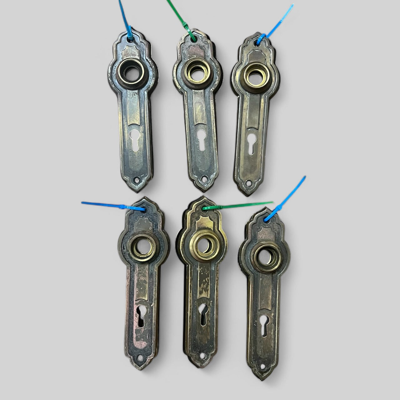 Vintage Art Deco Brass Escutcheons