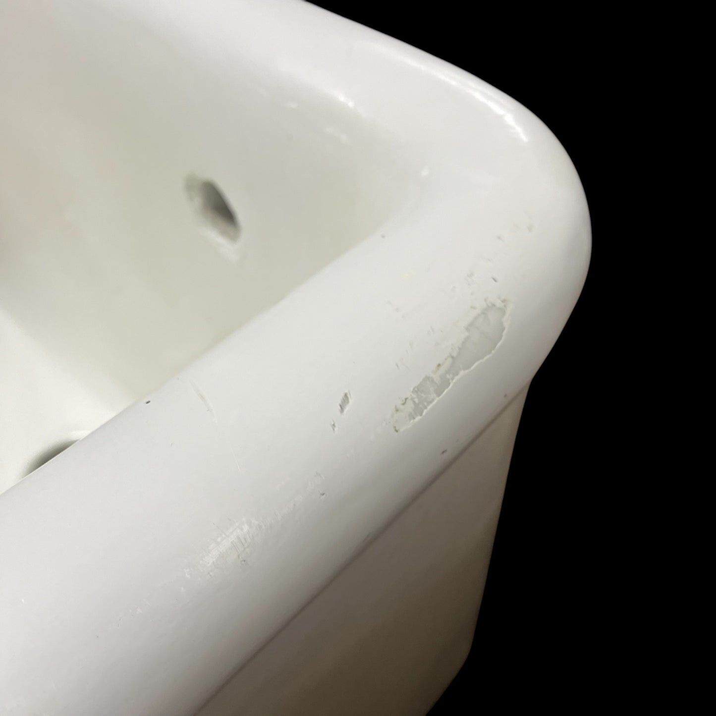 Large Basin Earthenware Antique Utility Sink With Legs