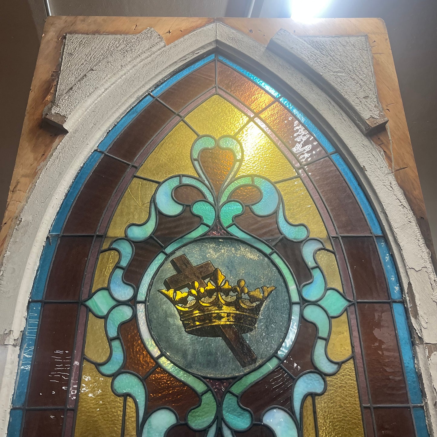 Antique Stained Glass Window From An Early 1900s Church