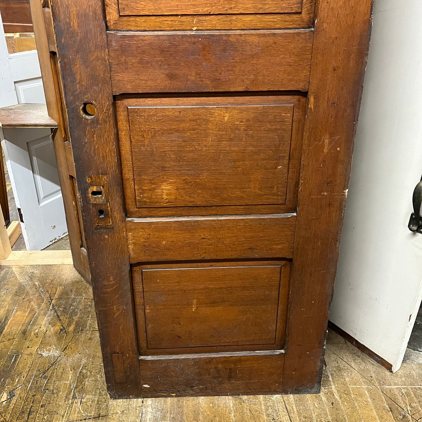 Tall Antique Oak 5 Panel Interior Door