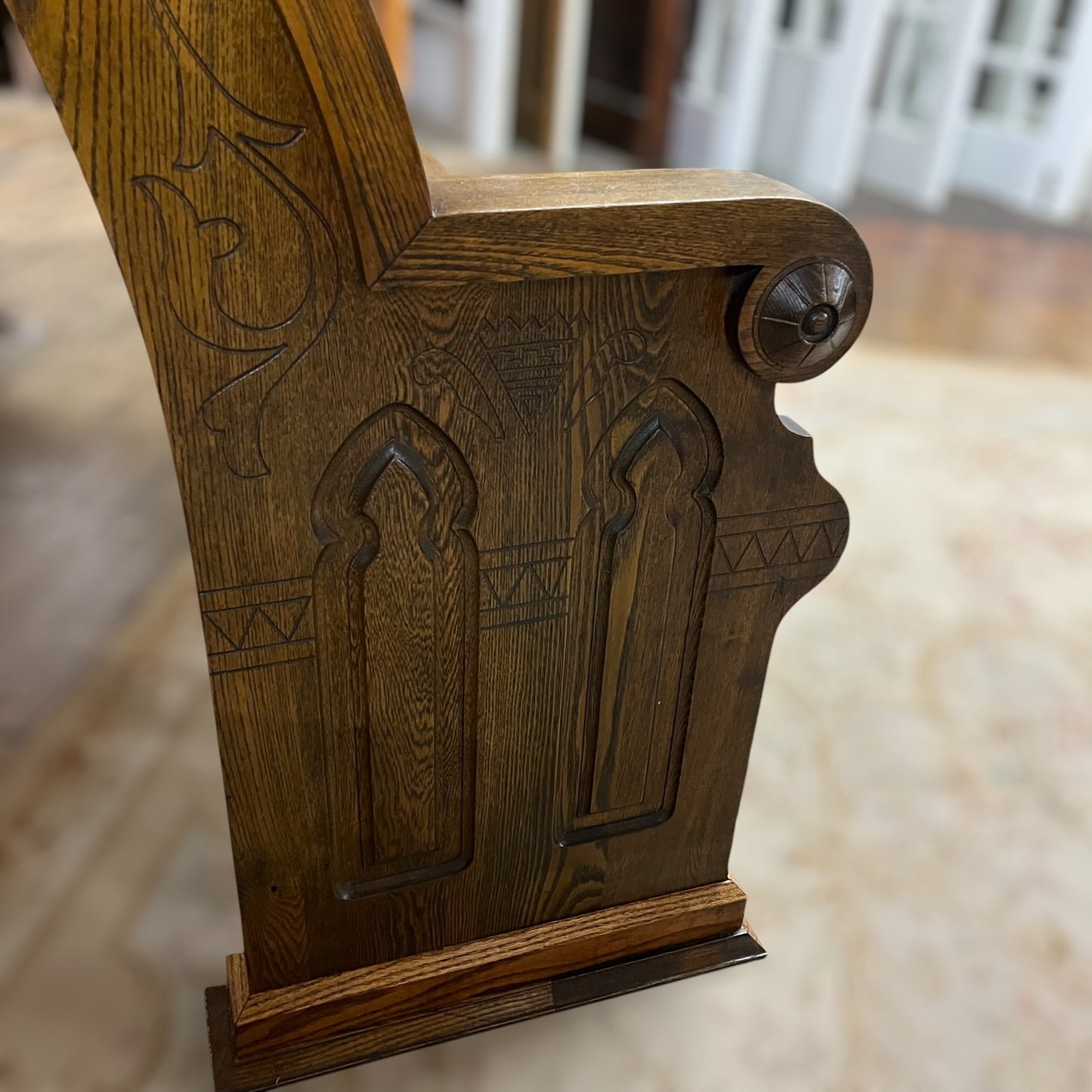 Custom Bench Made From An 1890s Oak Church Pew