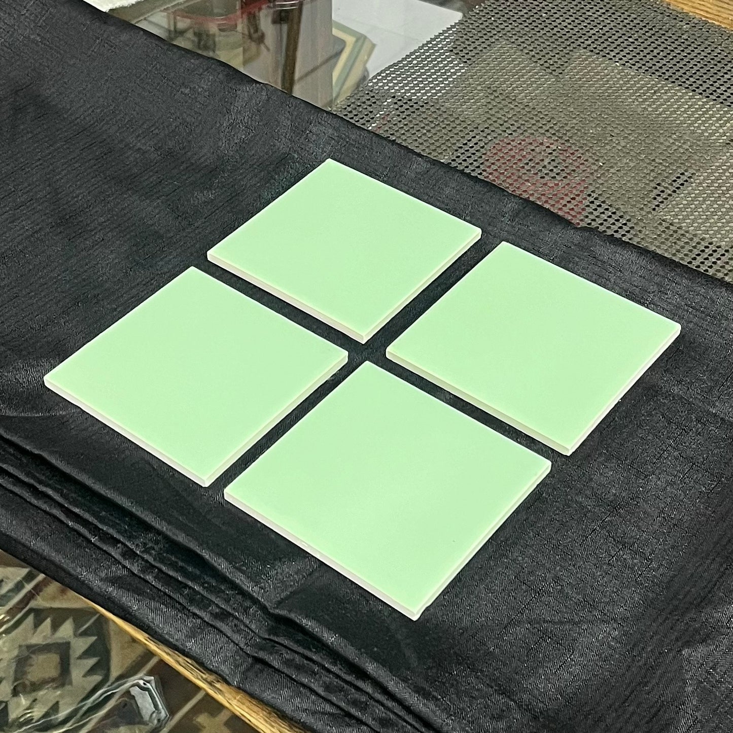 Large Lot of Vintage Mid-Century Seafoam or Mint Green Ceramic Tile