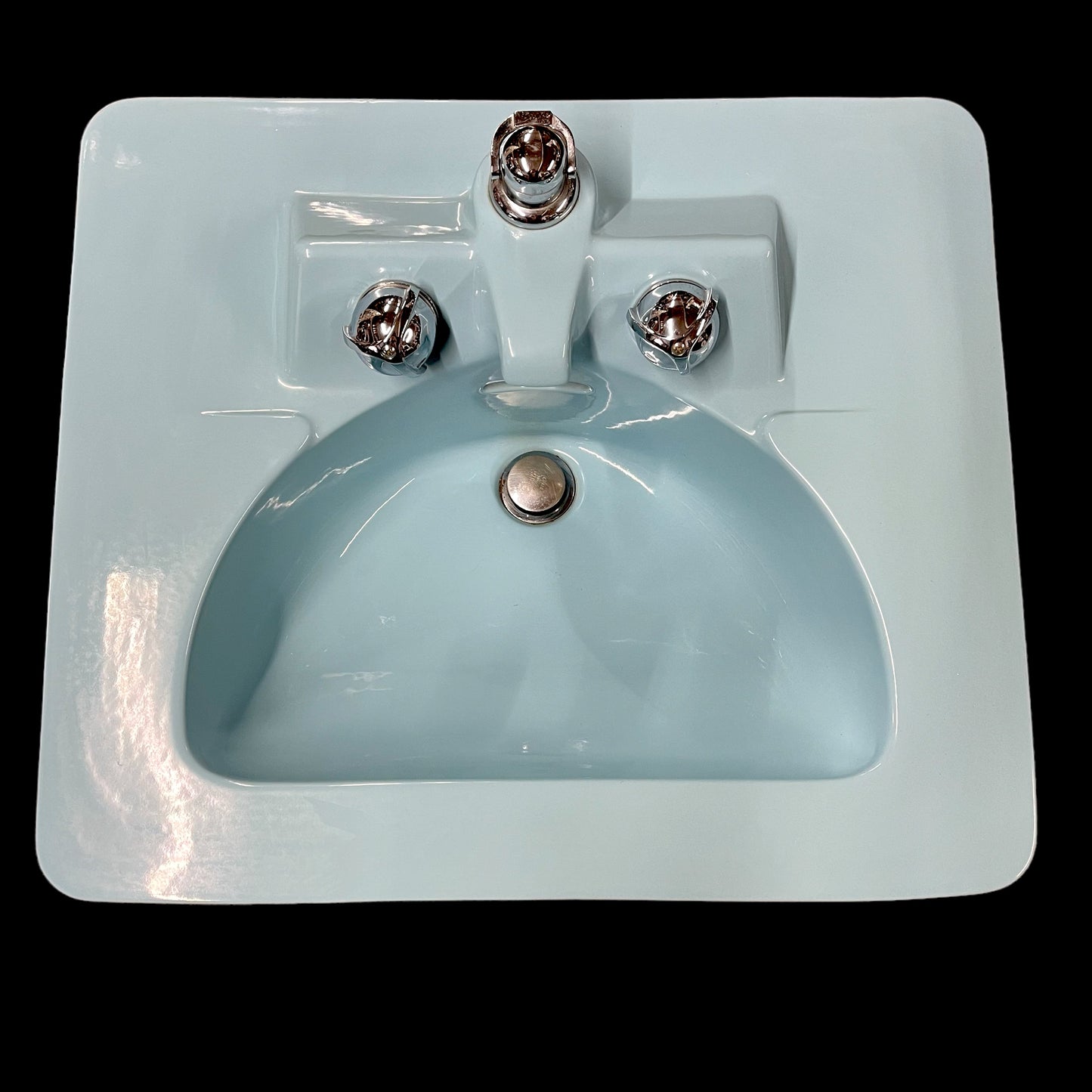 Vintage Baby Blue Crane Marcia Drop-In Sink