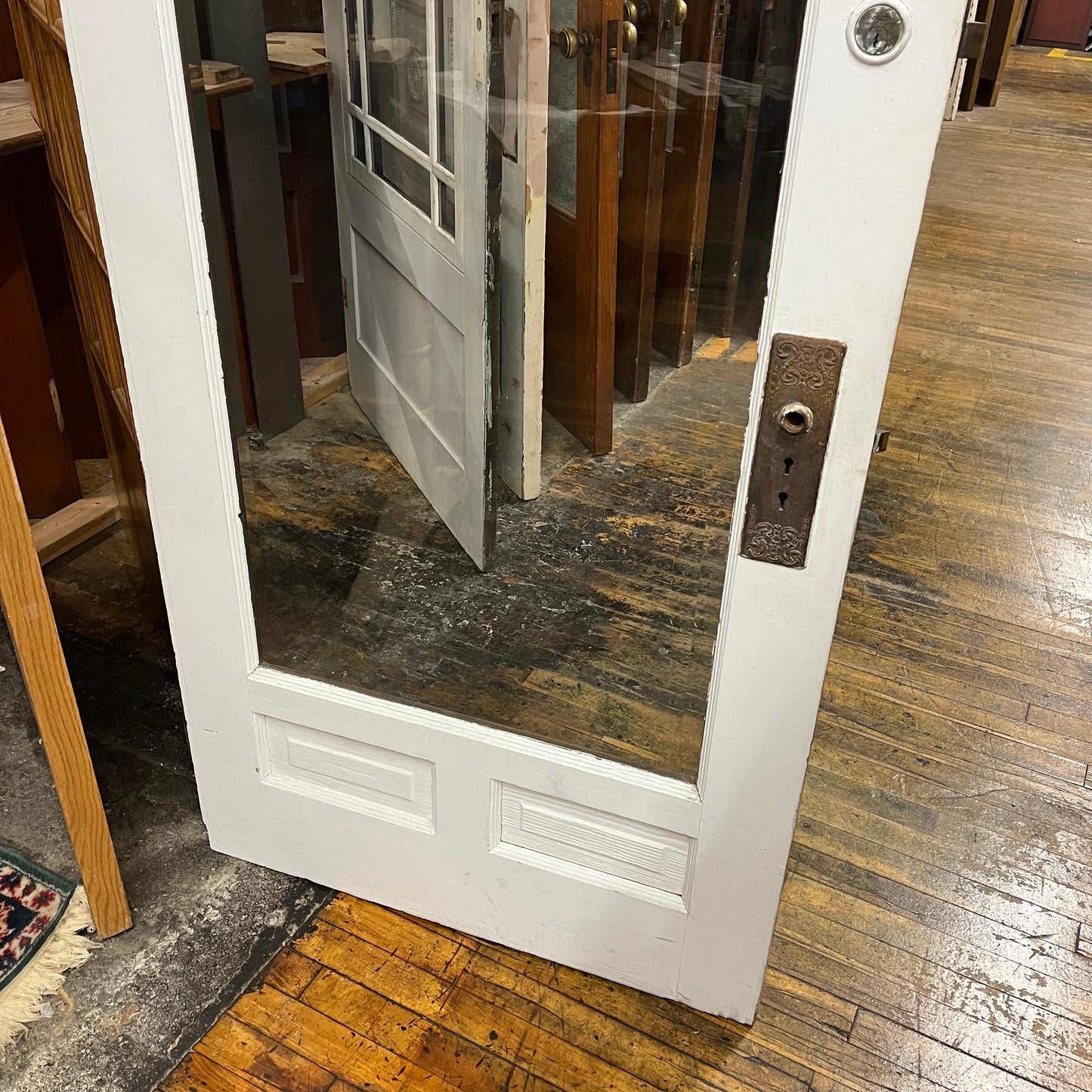 Antique Door With Original Thick Beveled Glass