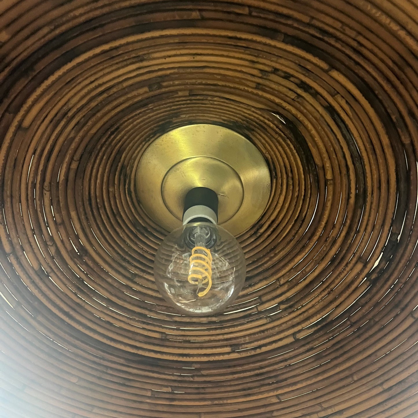 Extra-large Mid-Century Pencil Reed Pendant Light
