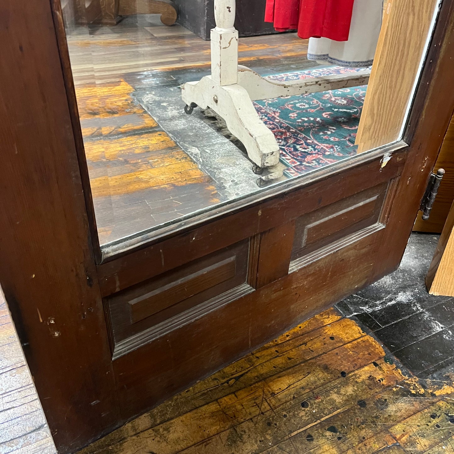 Antique Door With Original Thick Beveled Glass