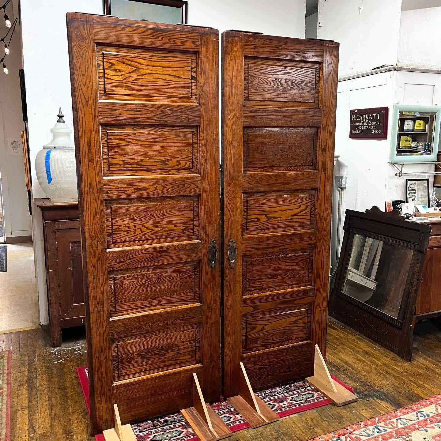 Gorgeous Antique Oak Pocket Doors