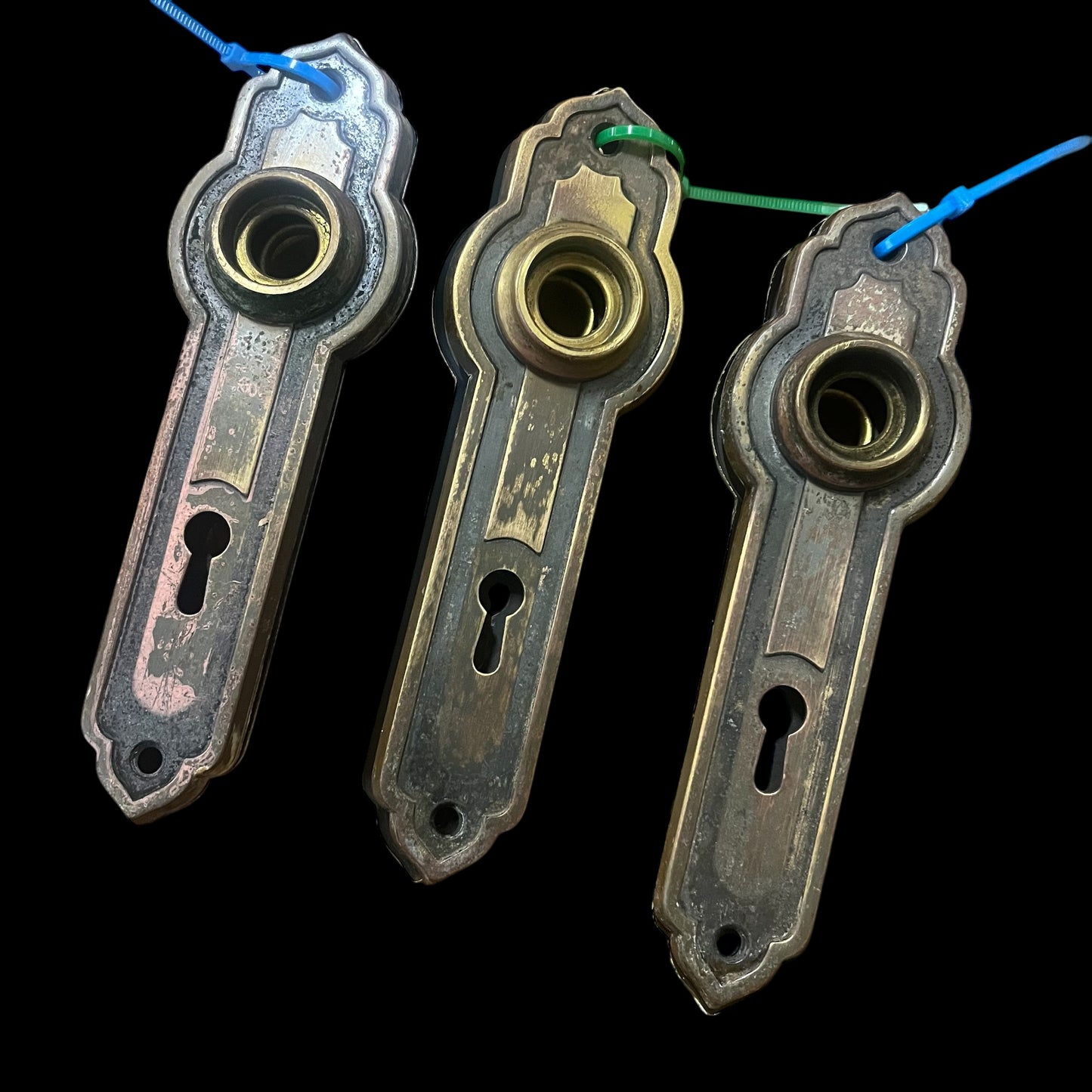 Vintage Art Deco Brass Escutcheons
