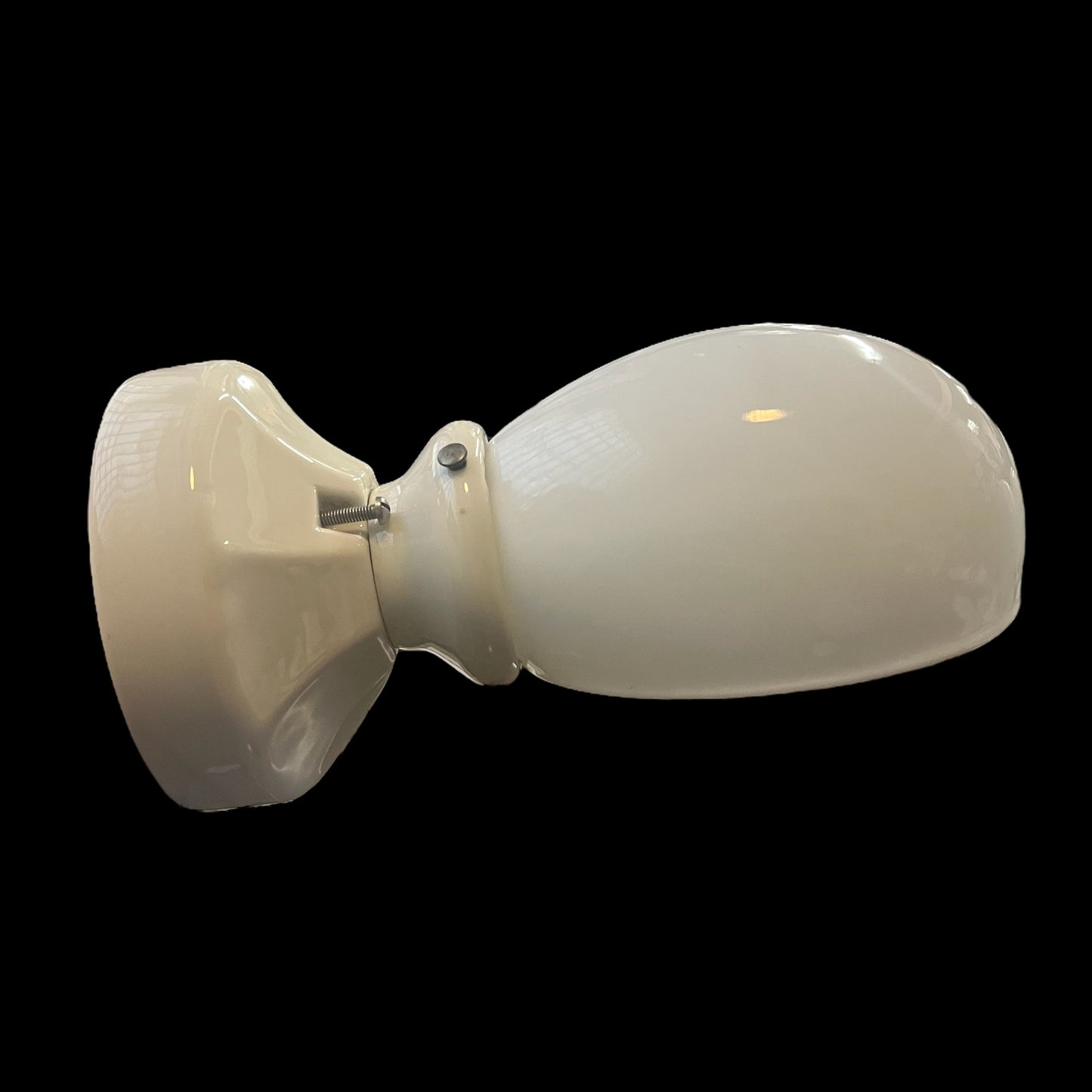 1920-30s Vintage Art Deco Porcelain Wall Sconce With Milk Glass Shade
