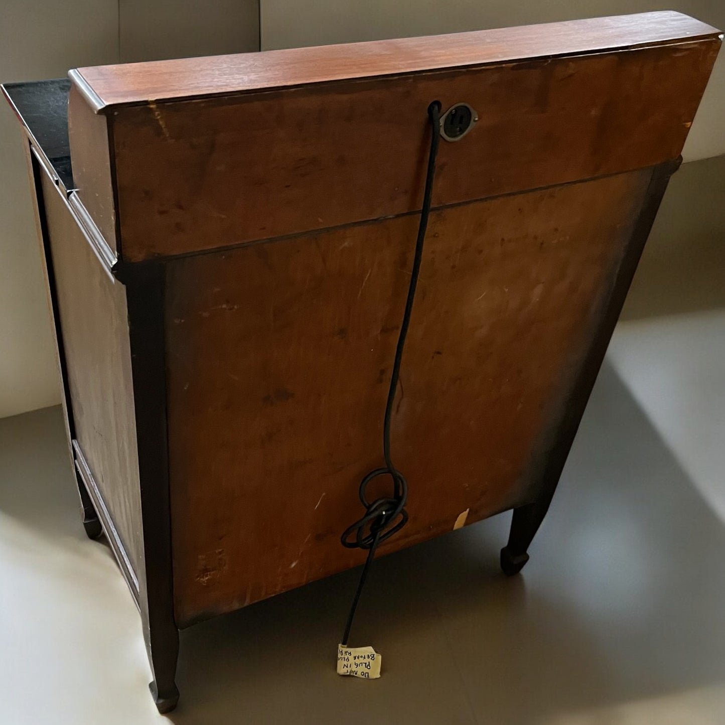 Rare Antique Dental Medical Cabinet With Glass Top and Antique Dental Equipment