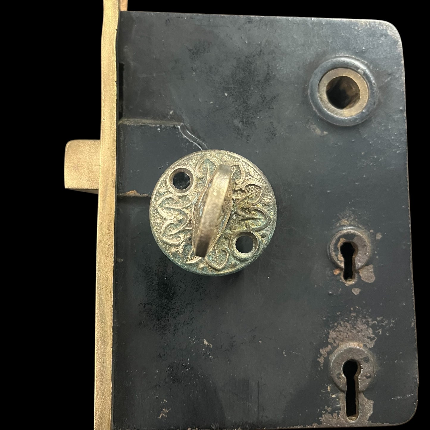 Antique Brass Entrance Mortise Lock and Hardware Set