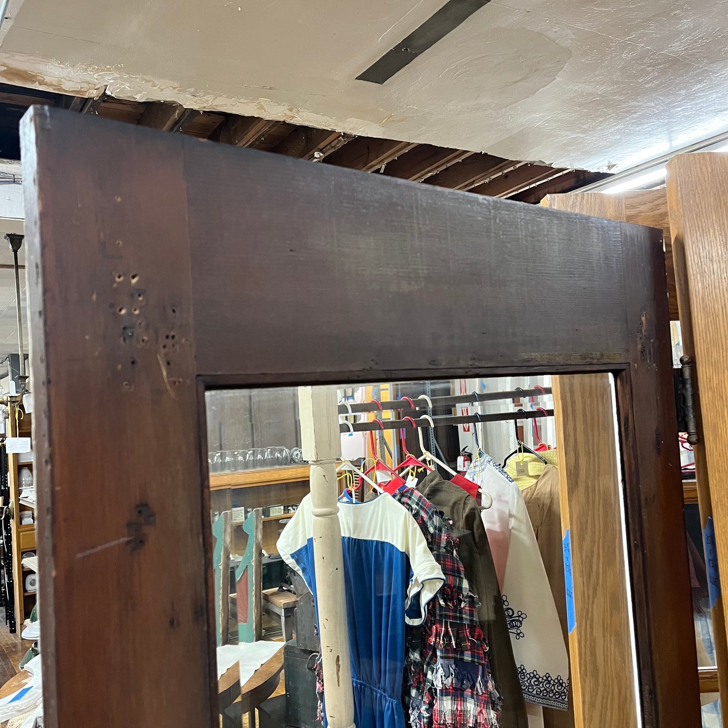 Antique Door With Original Thick Beveled Glass