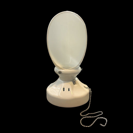 1920-30s Vintage Art Deco Porcelain Wall Sconce With Milk Glass Shade