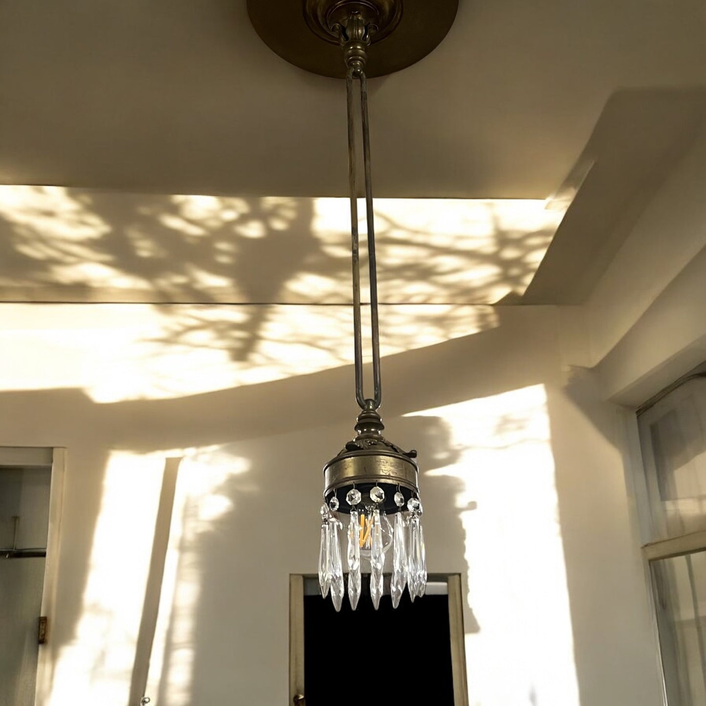 Antique Victorian Pendant Light - Rewired