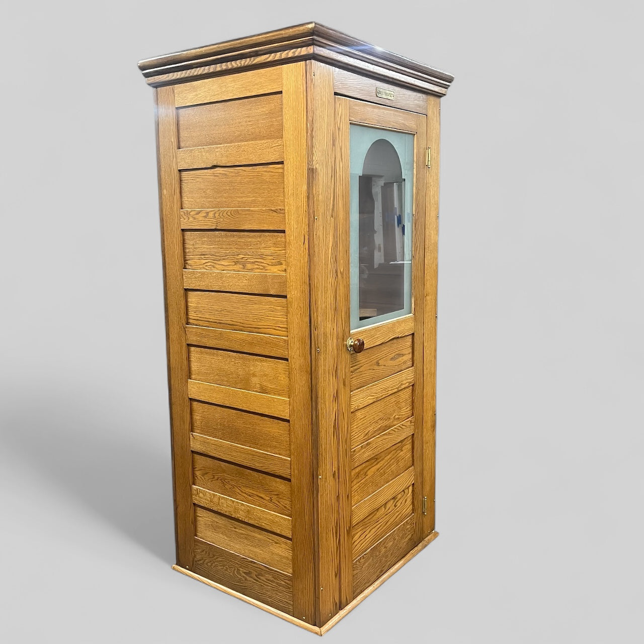Antique Early 1900s Oak Telephone Booth