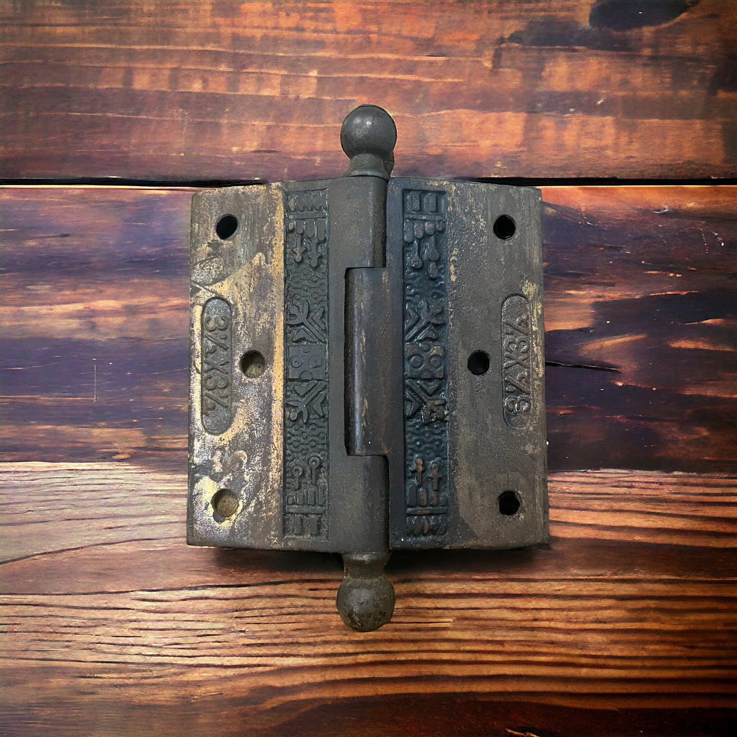 Antique Decorative Cast Iron Door Hinges 3 1/2” x 3 1/2”