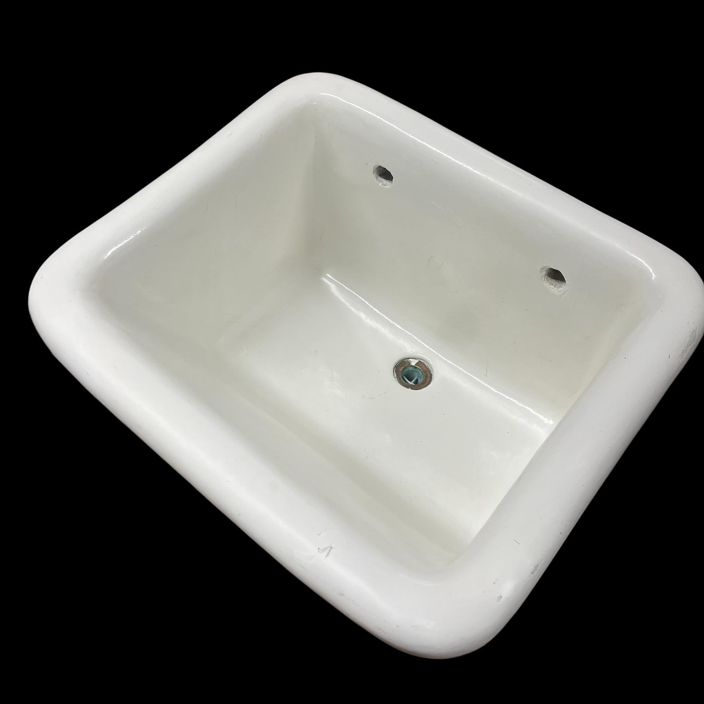 Large Basin Earthenware Antique Utility Sink With Legs