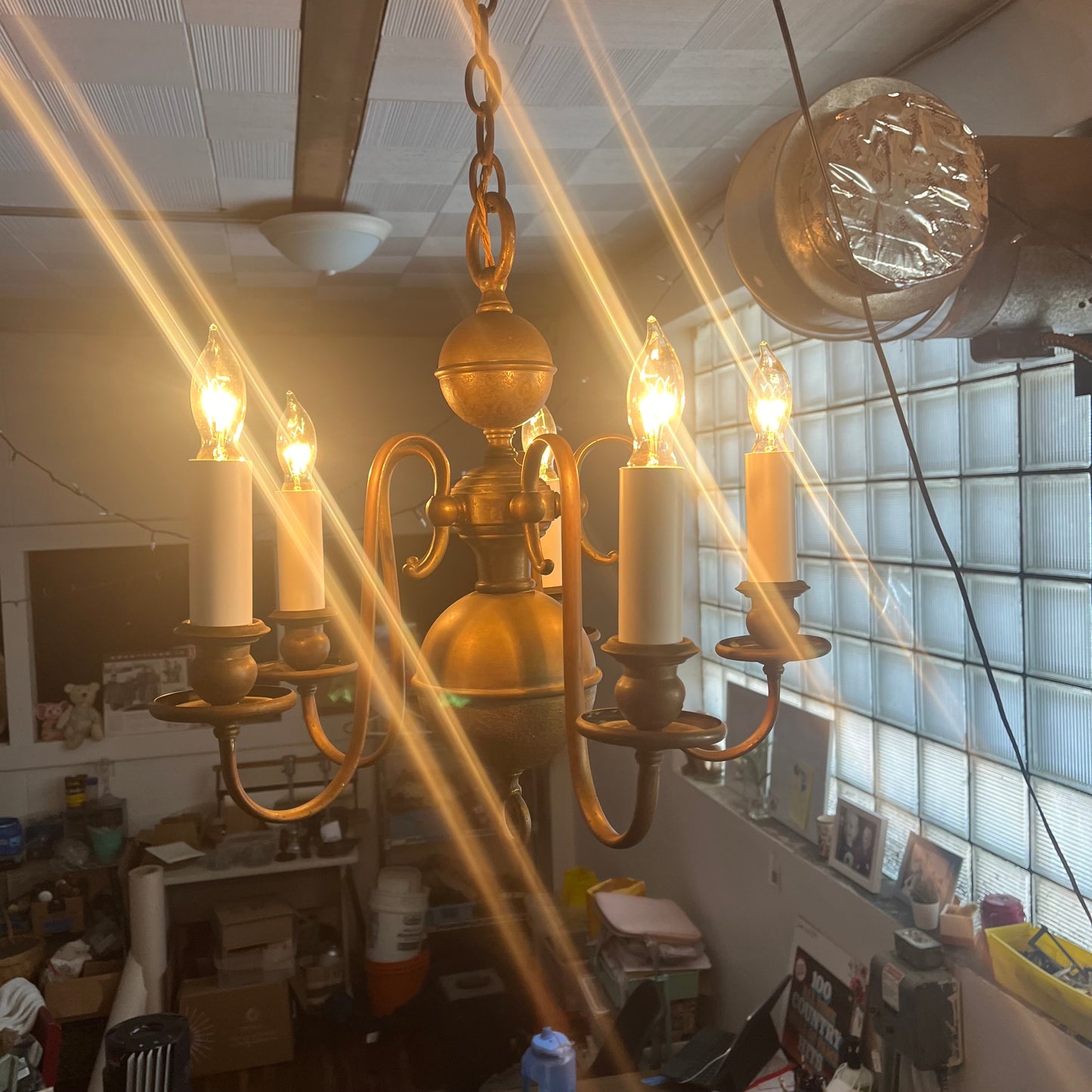 Antique Brass Chandelier