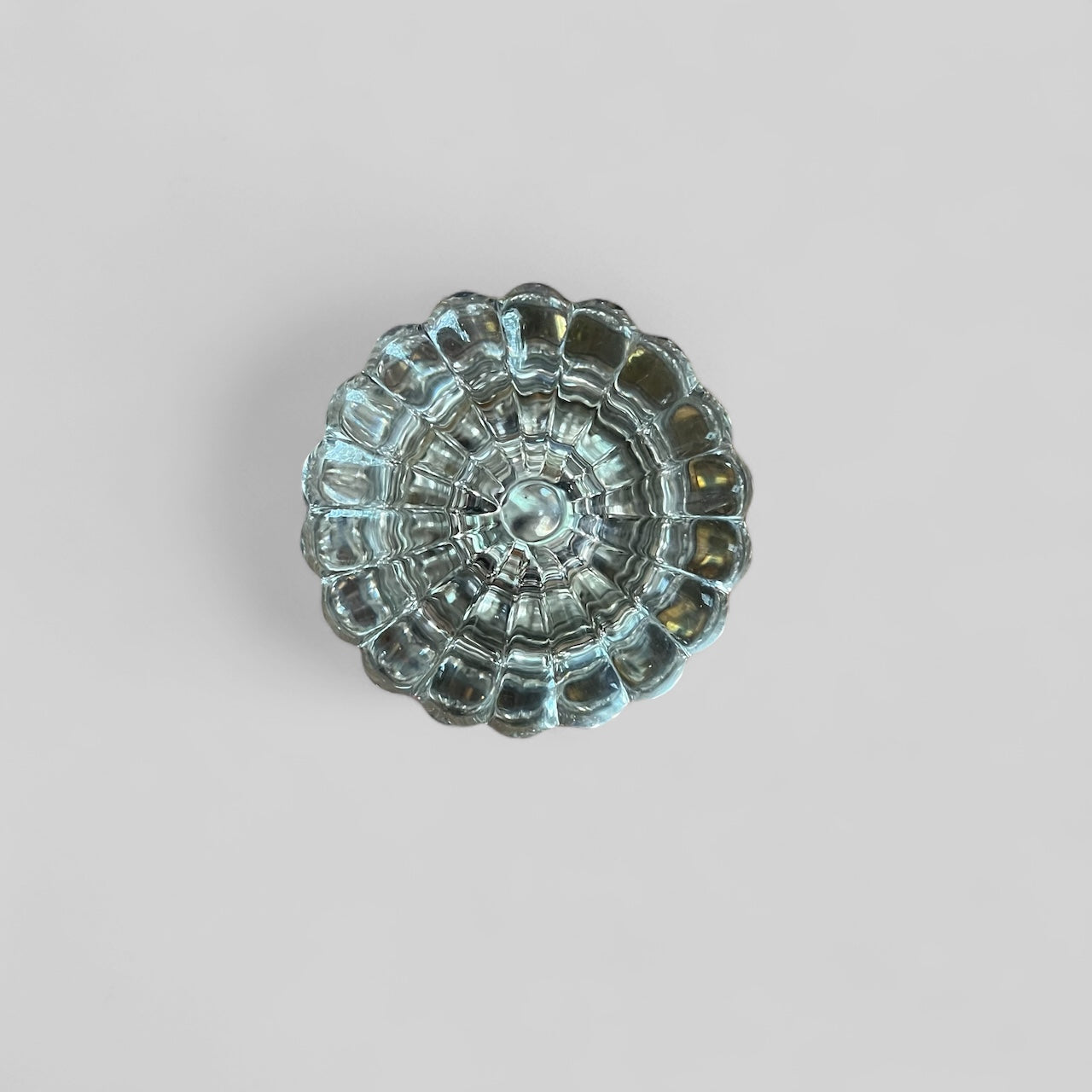 Antique “Daisy” Glass Doorknob Set with Steel Art Deco Escutcheons and Mortise Lock