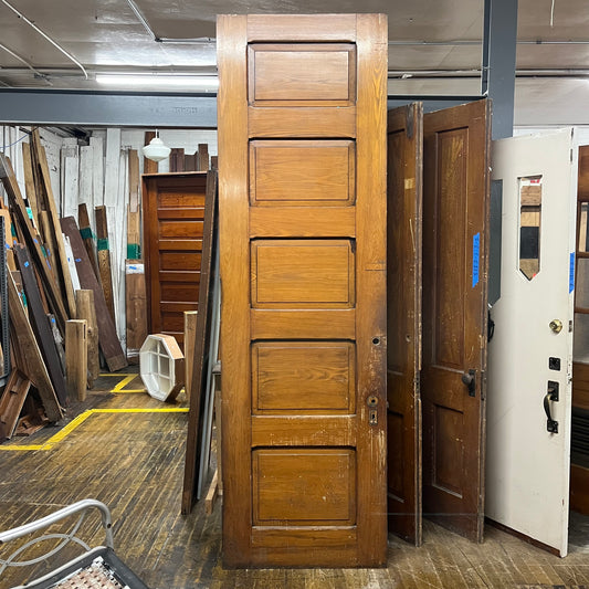 Tall Antique Oak 5 Panel Interior Door