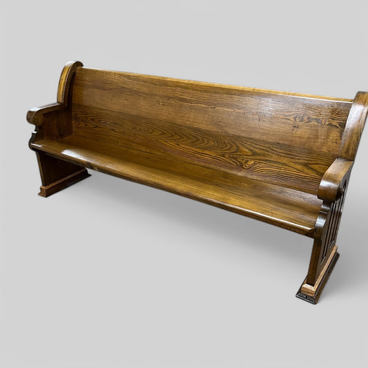 Custom Bench Made From An 1890s Oak Church Pew