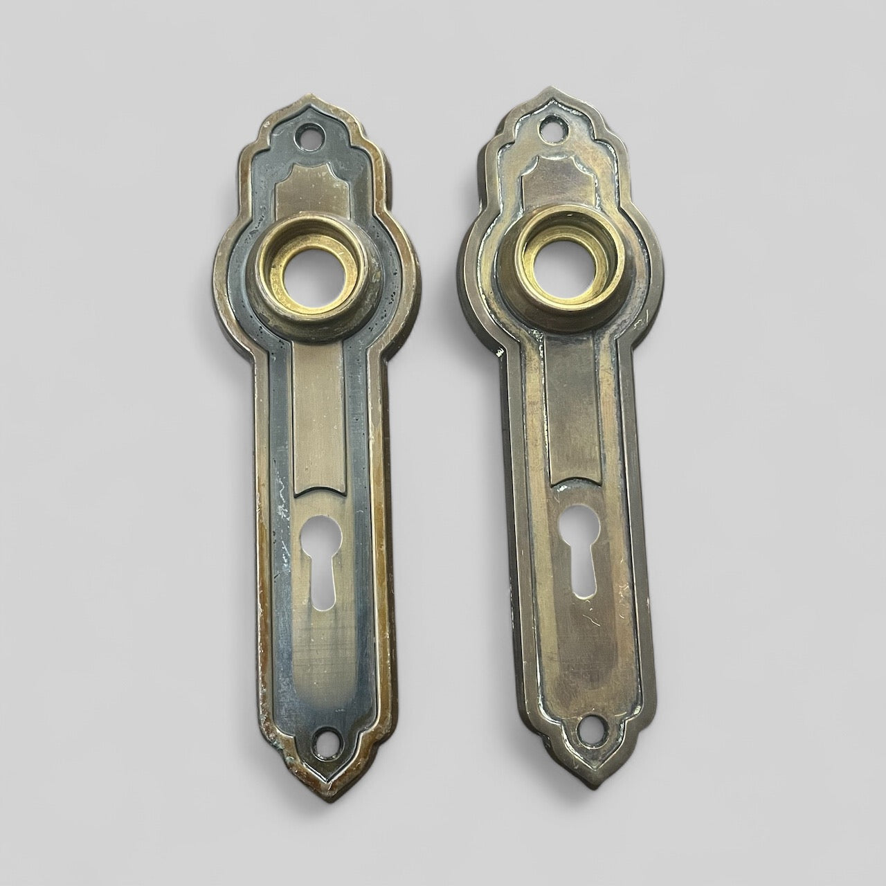 Vintage Art Deco Brass Escutcheons