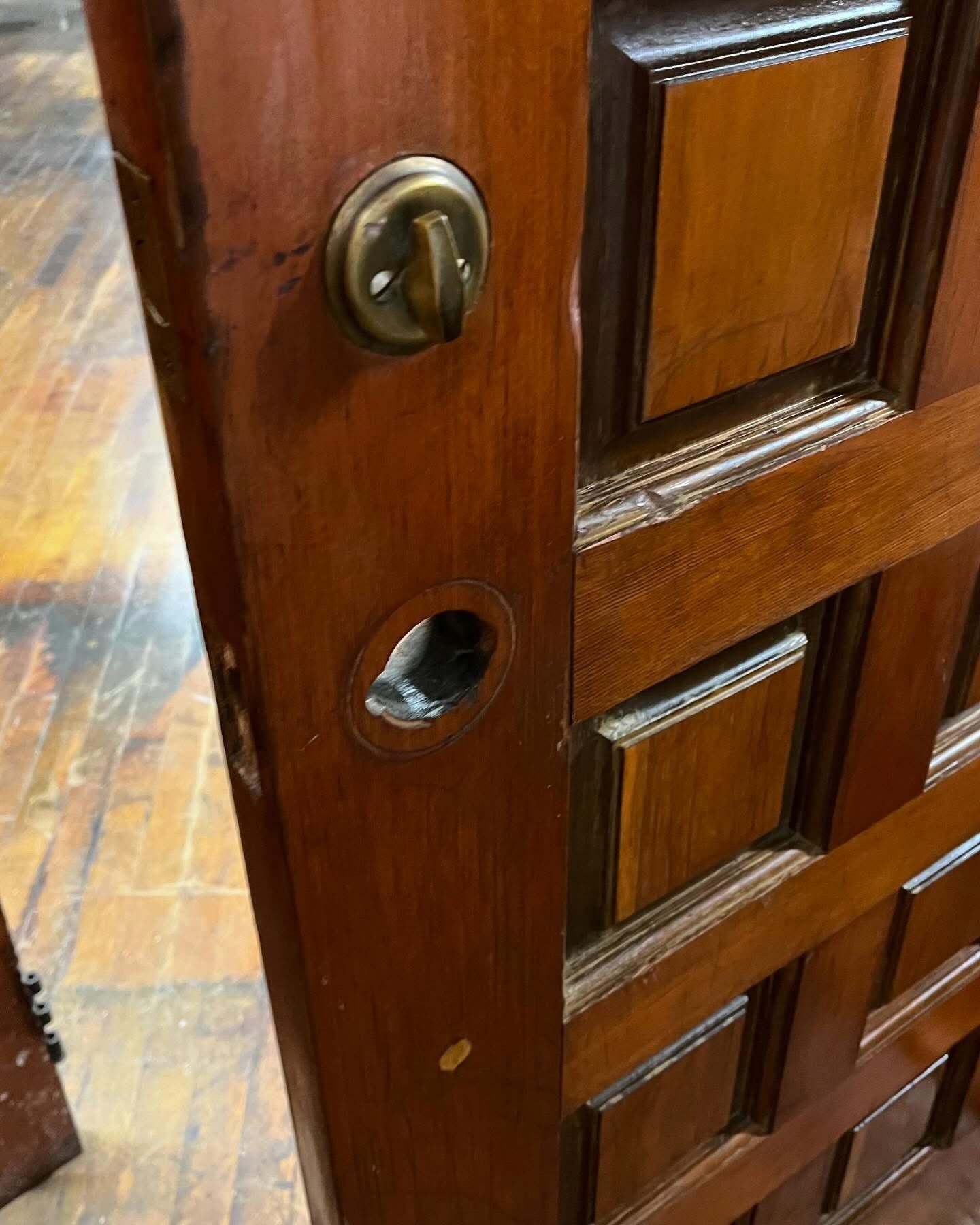 21 Panel Mid-Century Solid Fir/Pine Exterior Door