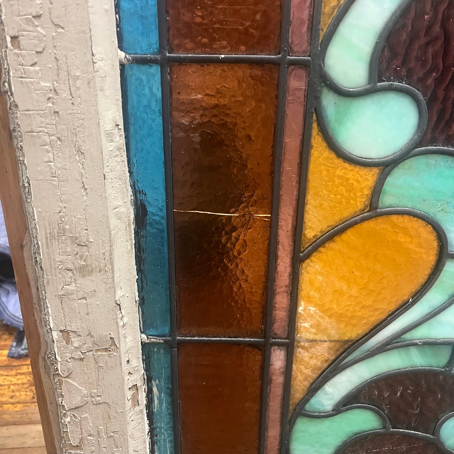 Antique Stained Glass Window From An Early 1900s Church