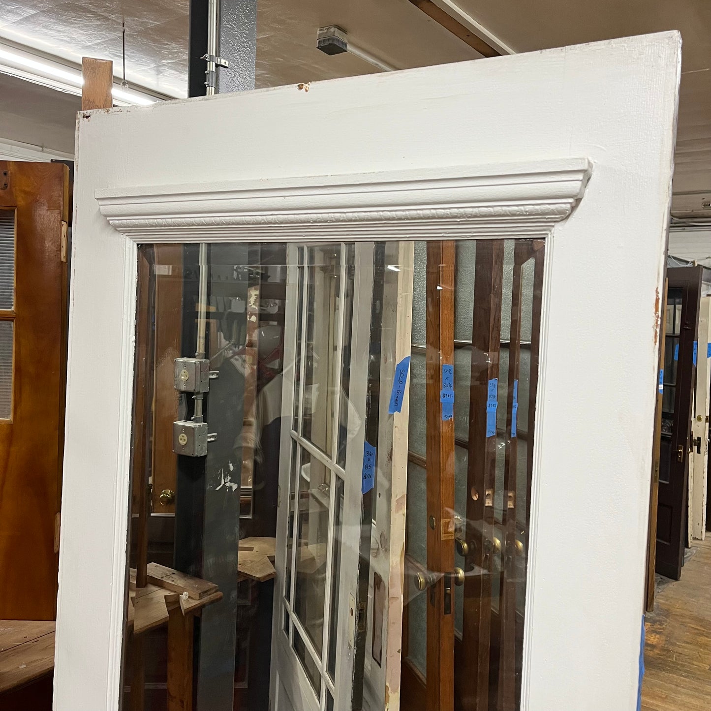 Antique Door With Original Thick Beveled Glass