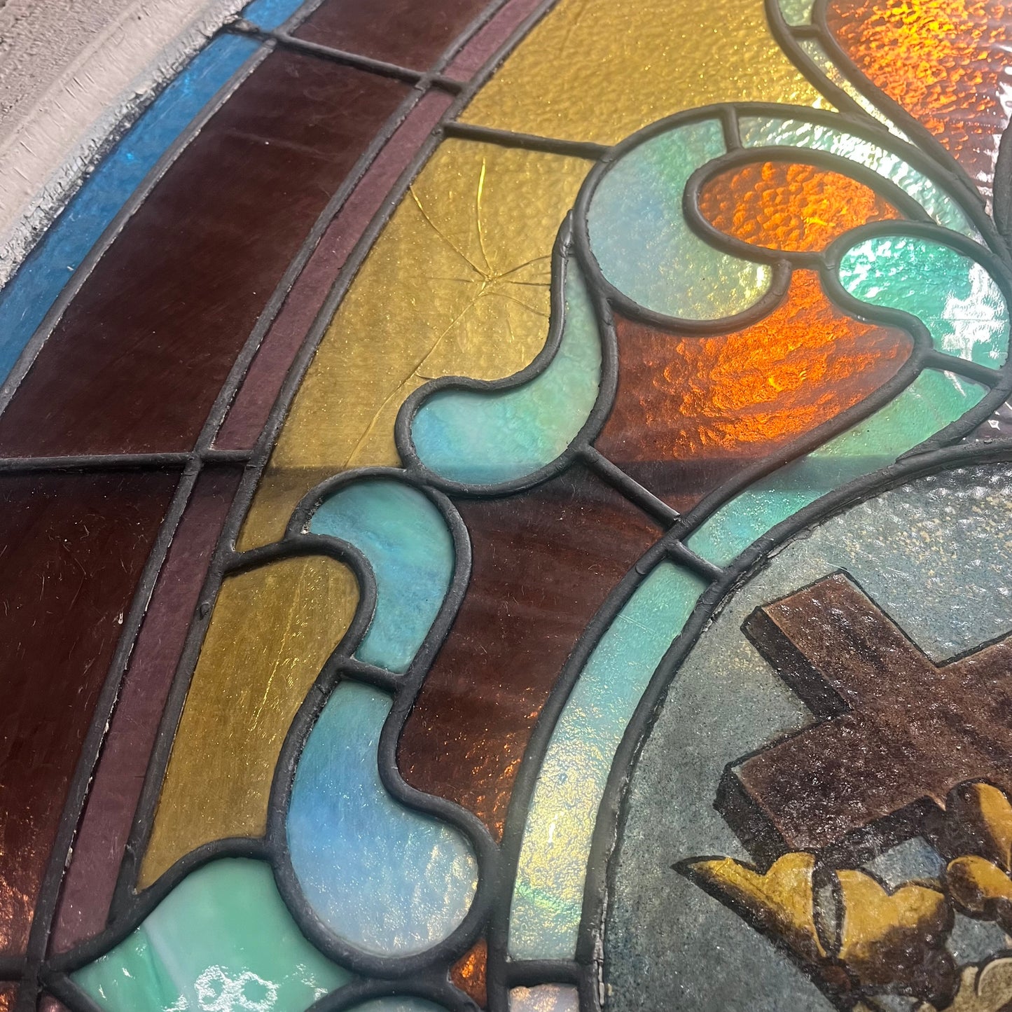 Antique Stained Glass Window From An Early 1900s Church