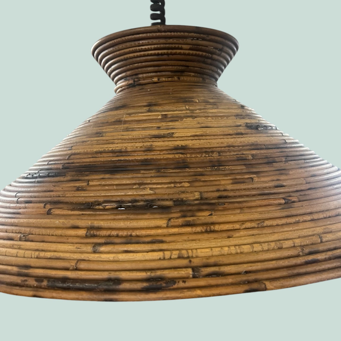 Extra-large Mid-Century Pencil Reed Pendant Light