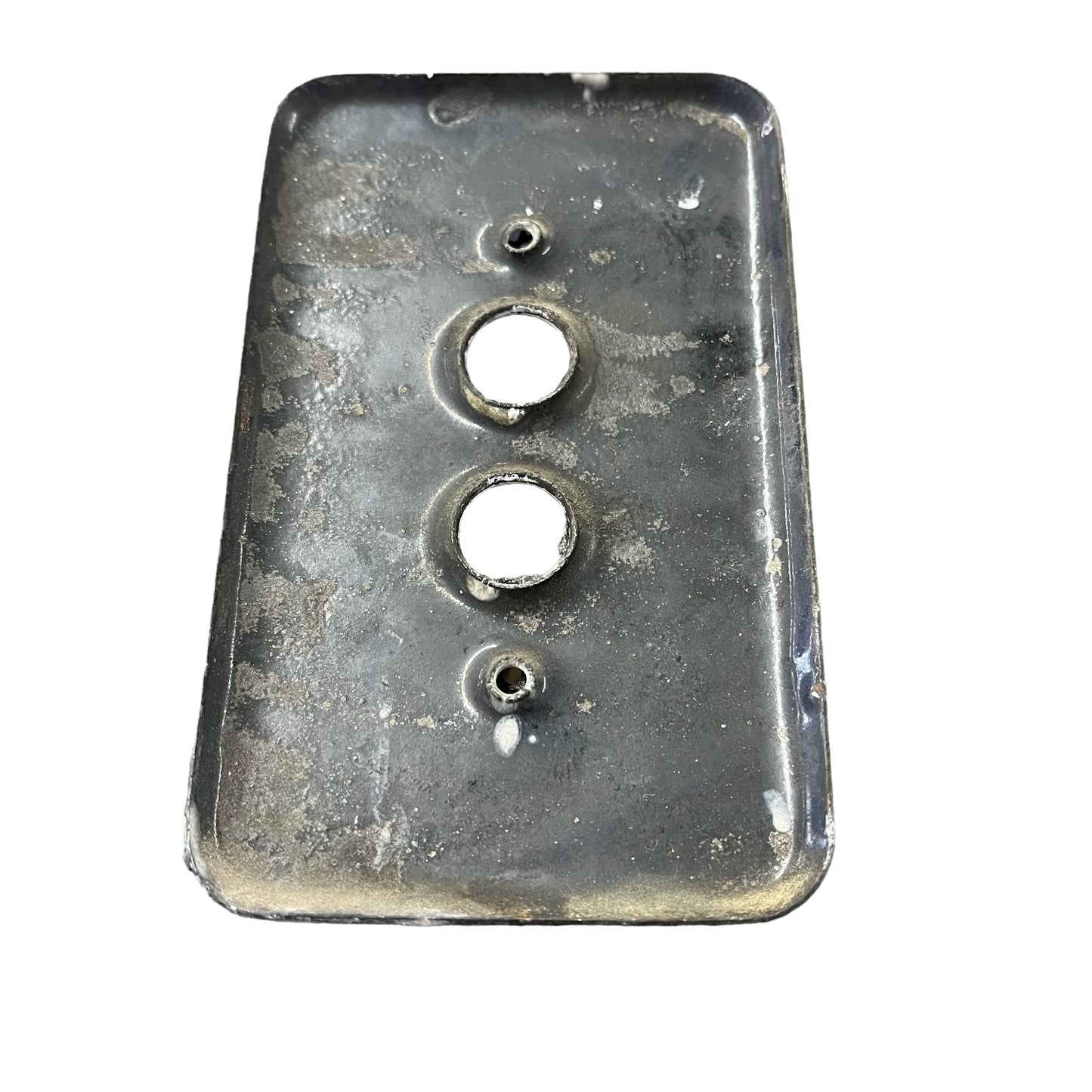 Antique (c. 1920s) Porcelain Enameled Steel Face Plate for Push Button Light Switches
