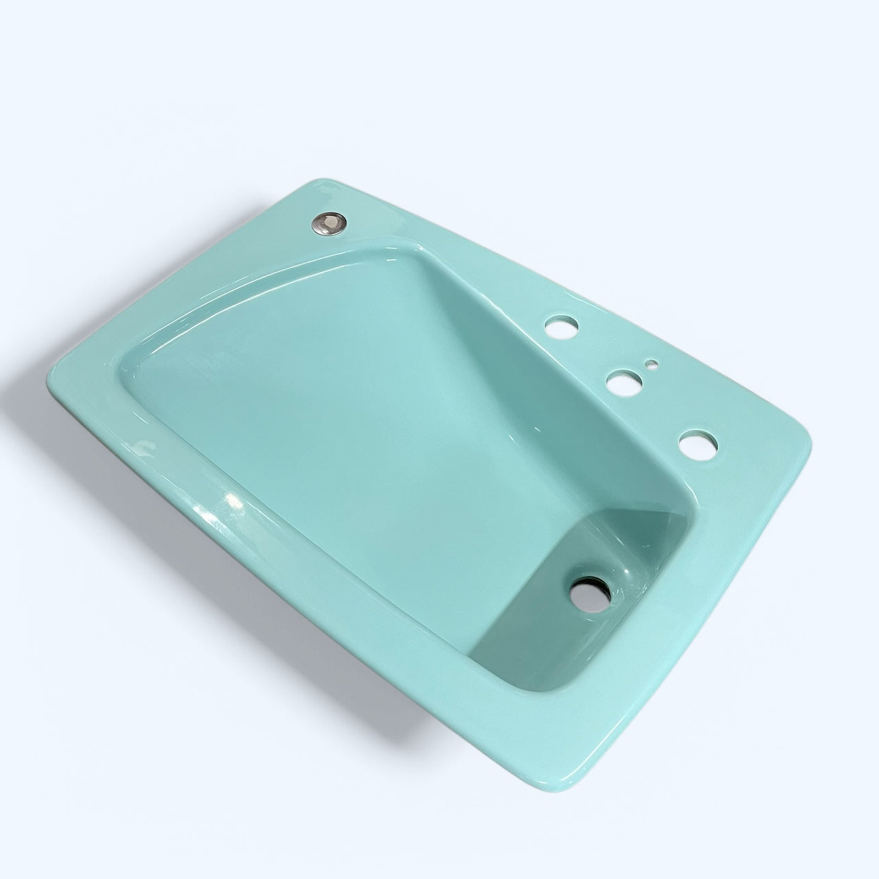 Vintage Blue Kohler Porcelain Lady Fair Vanity Drop-In Top Mount Bathroom Sink