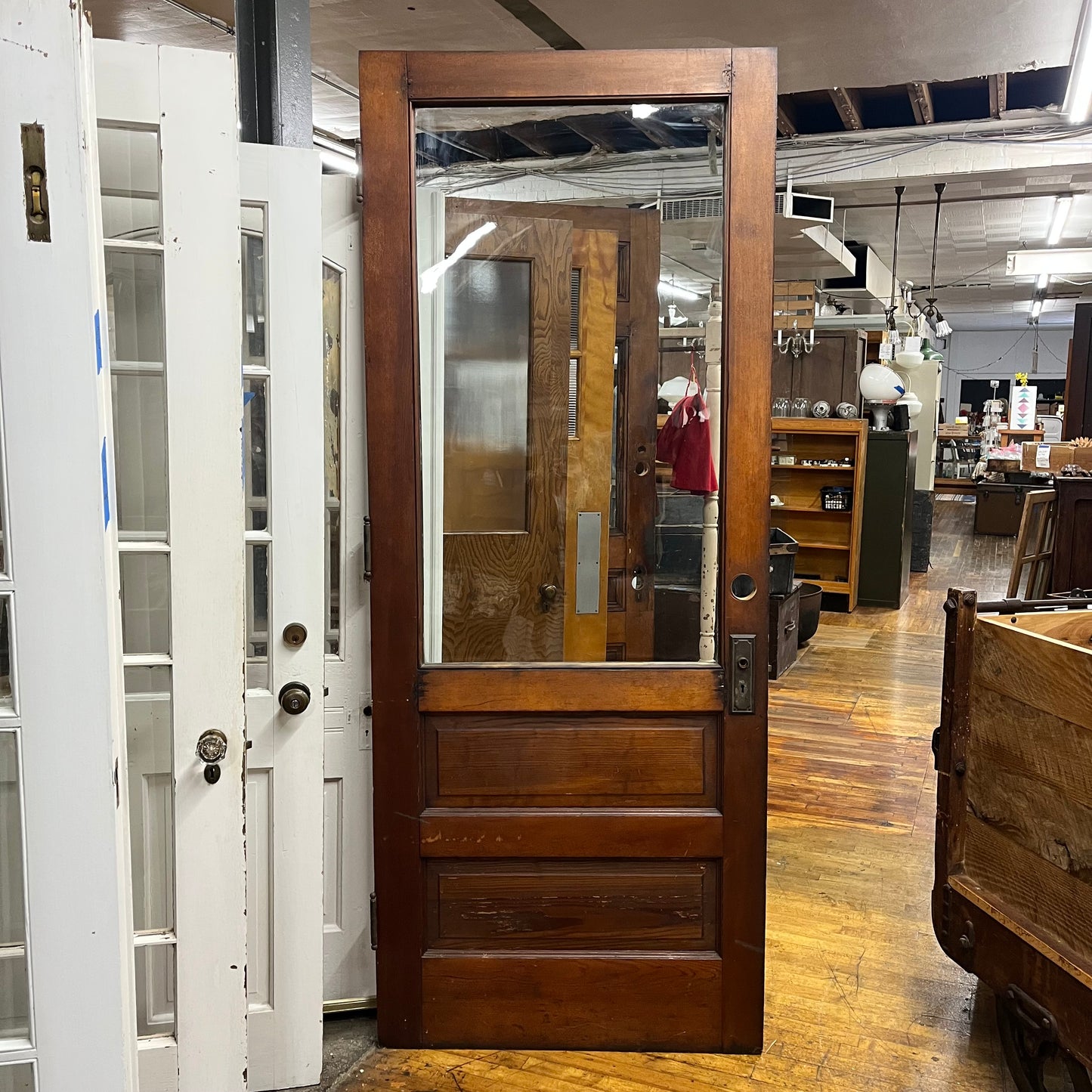Antique Exterior Door With Half Glass