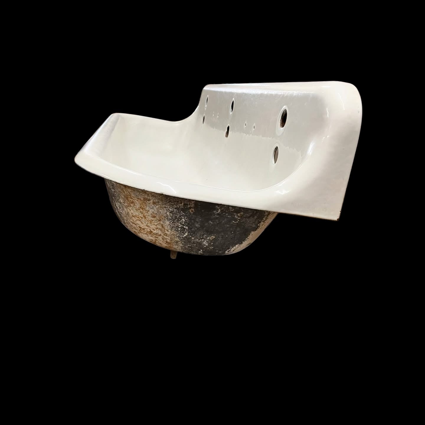 Antique Kohler Porcelain Enameled Cast Iron Trough Sink