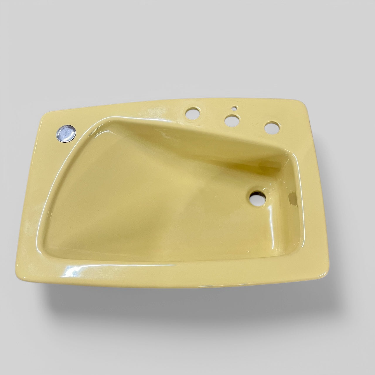 Vintage Yellow Kohler Porcelain Lady Vanity Drop-In Top Mount Bathroom Sink