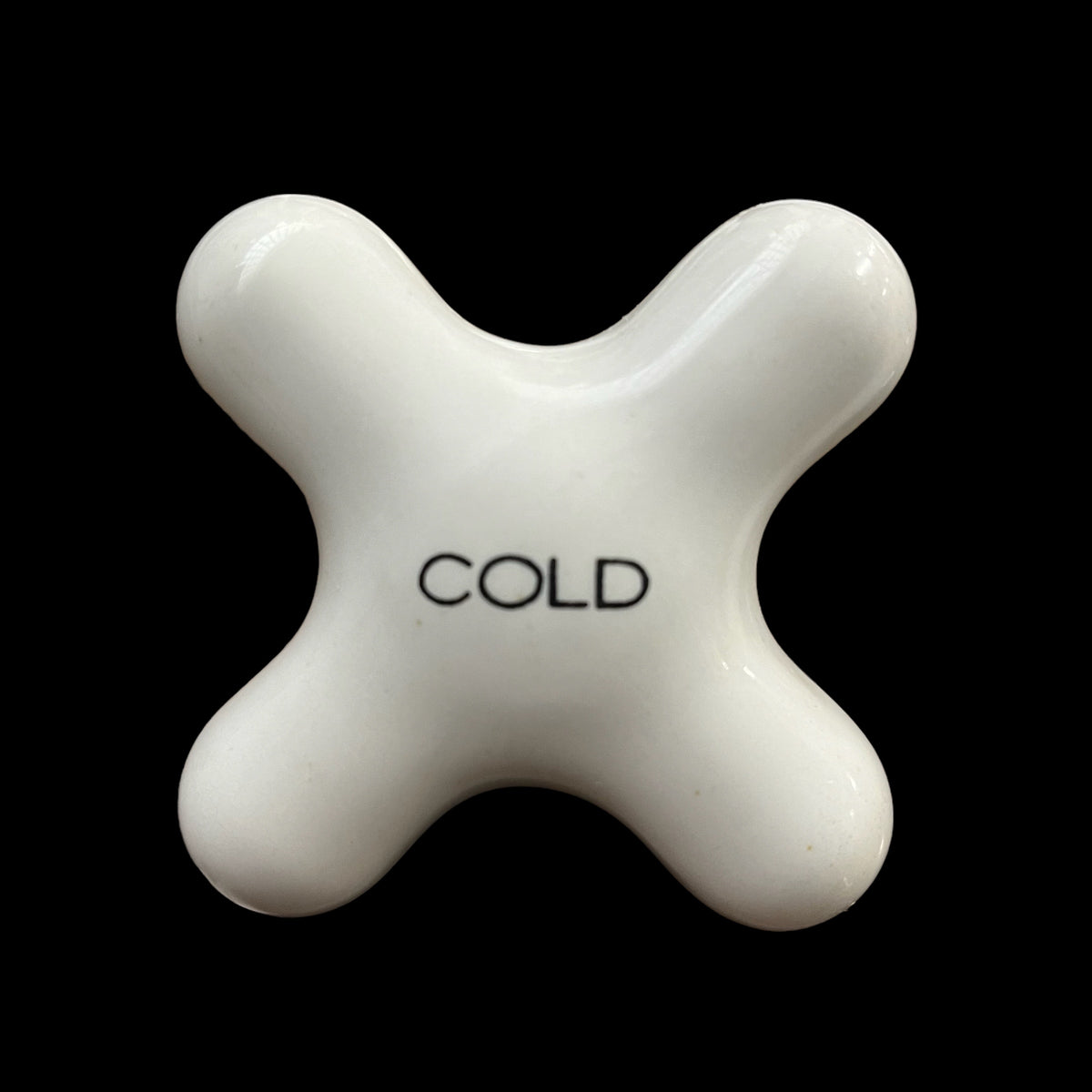 Antique (c. 1920) White Porcelain Hot/Cold Tub/Shower Faucet Knobs Wit ...