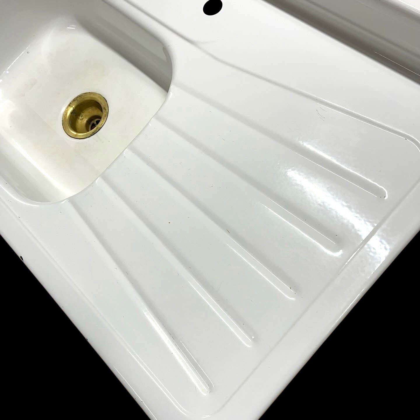 Vintage Porcelain Enameled Steel Double Drain Board Sink
