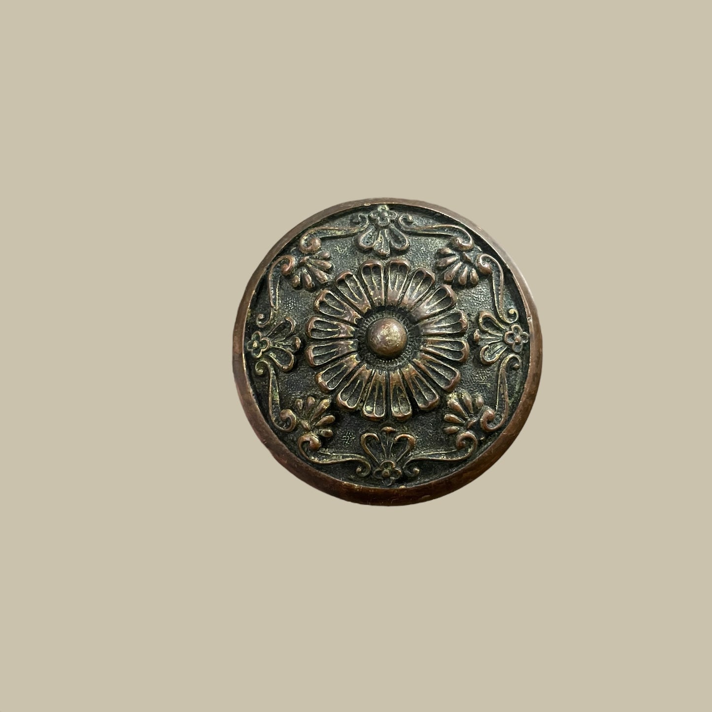 Antique (c. 1900) Corbin Parthenon Cast Bronze Doorknob Set