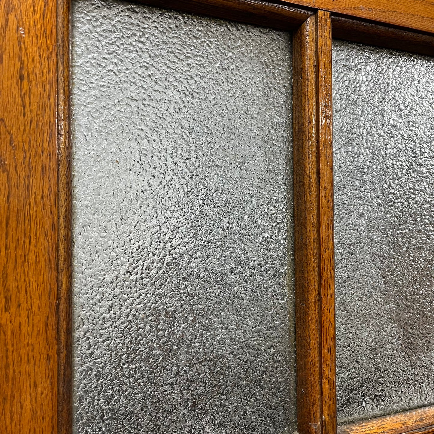 Antique Oak Double Doors With Privacy Glass