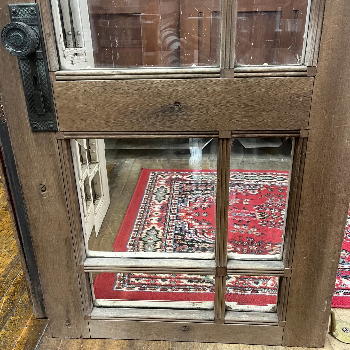 Antique Victorian French Doors With Thick Beveled Glass and Original Hardware