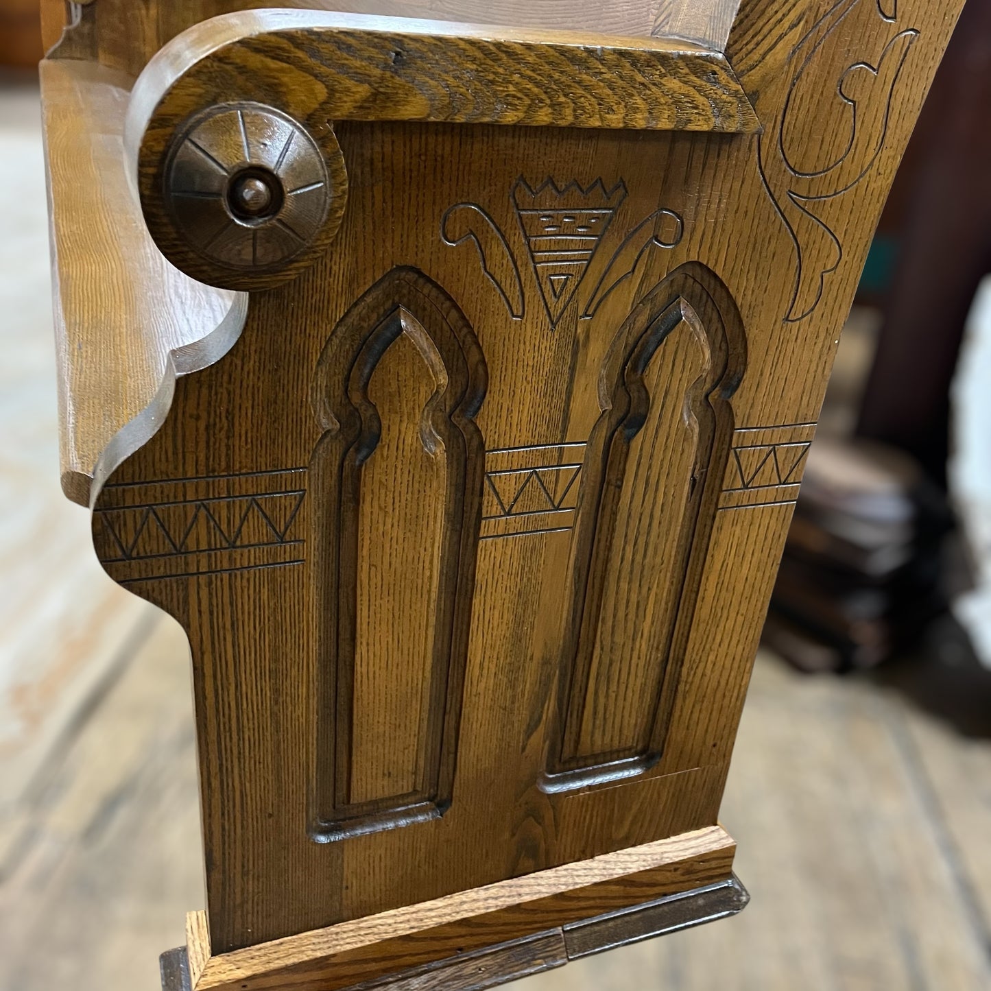 Custom Bench Made From An 1890s Oak Church Pew