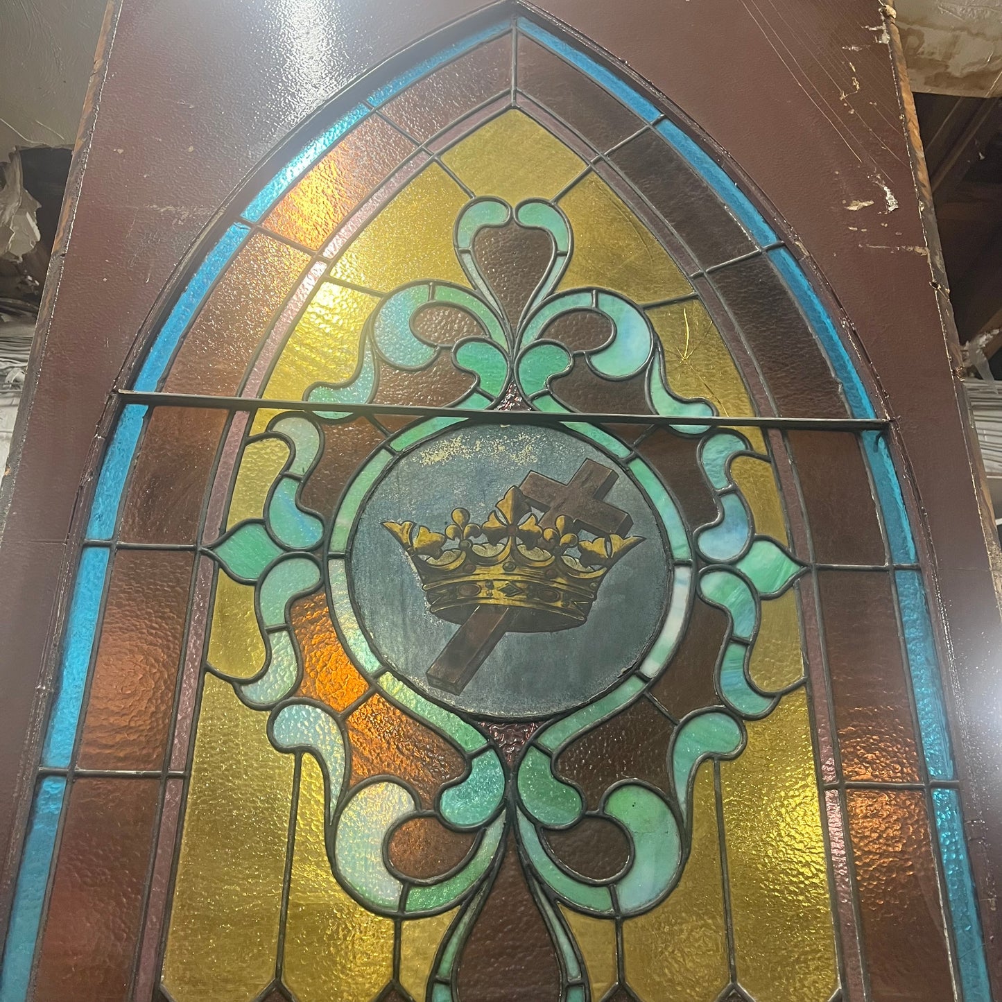 Antique Stained Glass Window From An Early 1900s Church