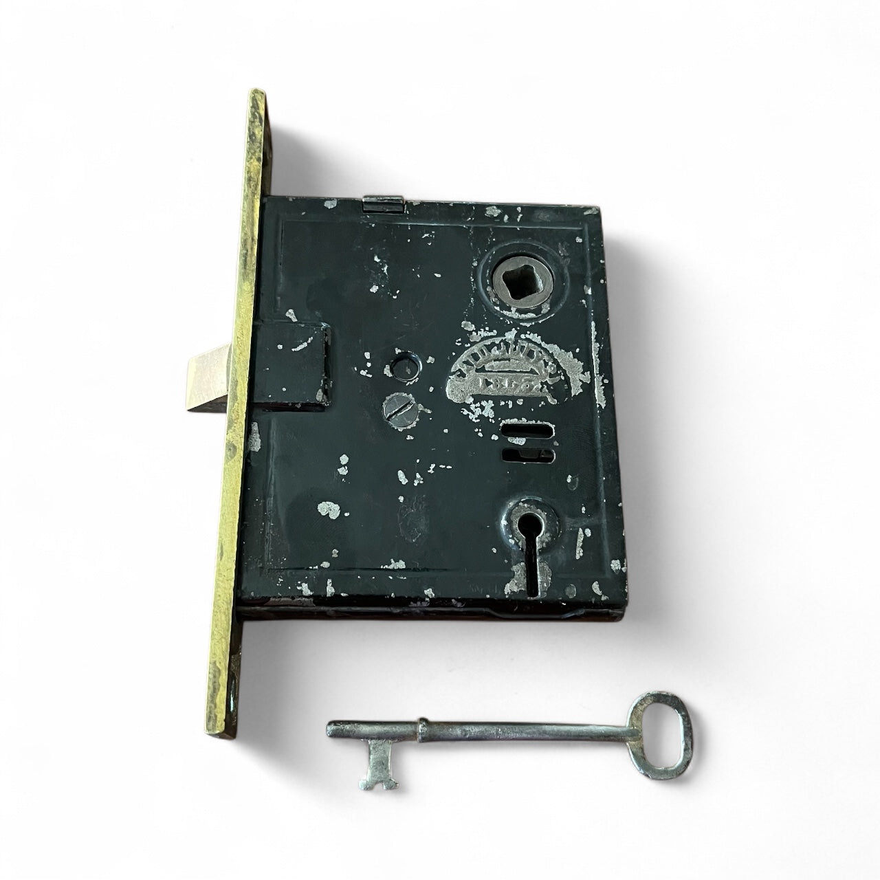 Interior Norwalk Mortise Lock #2495 With Functional Skeleton Key - Patent Date 1865