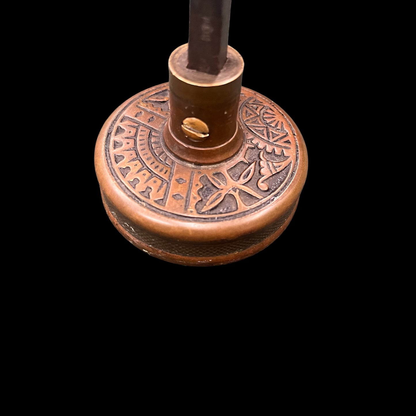 Antique Cast Bronze Branford Vernacular “Oriental” Pattern Doorknob Set