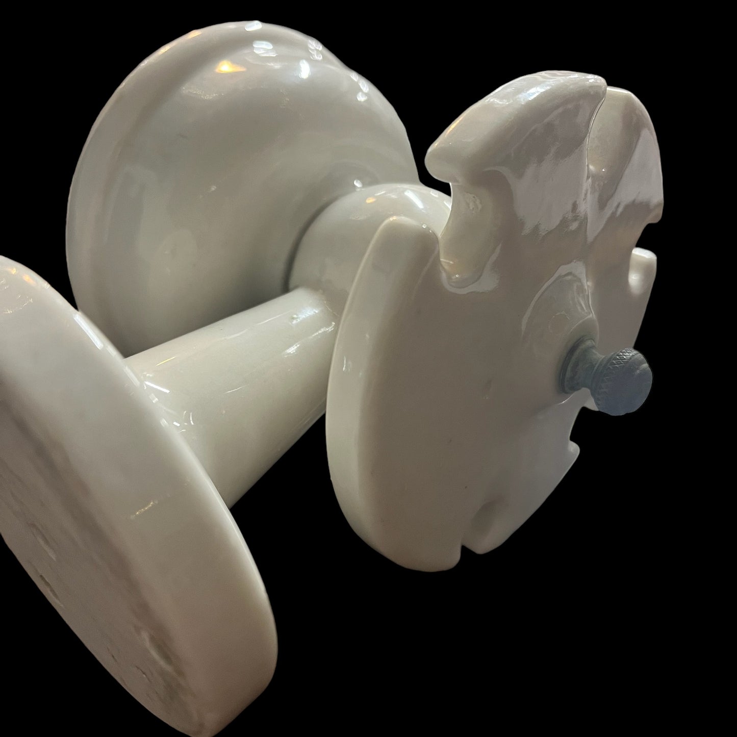 Antique (c. 1920s) Porcelain Cup and Toothbrush Holder - Wall Mount